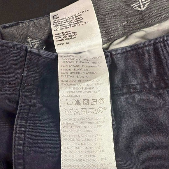 Dockers Slim Tapered Pants Mens 32x30 Navy Stretch Chinos business casual basics - Picture 8 of 10